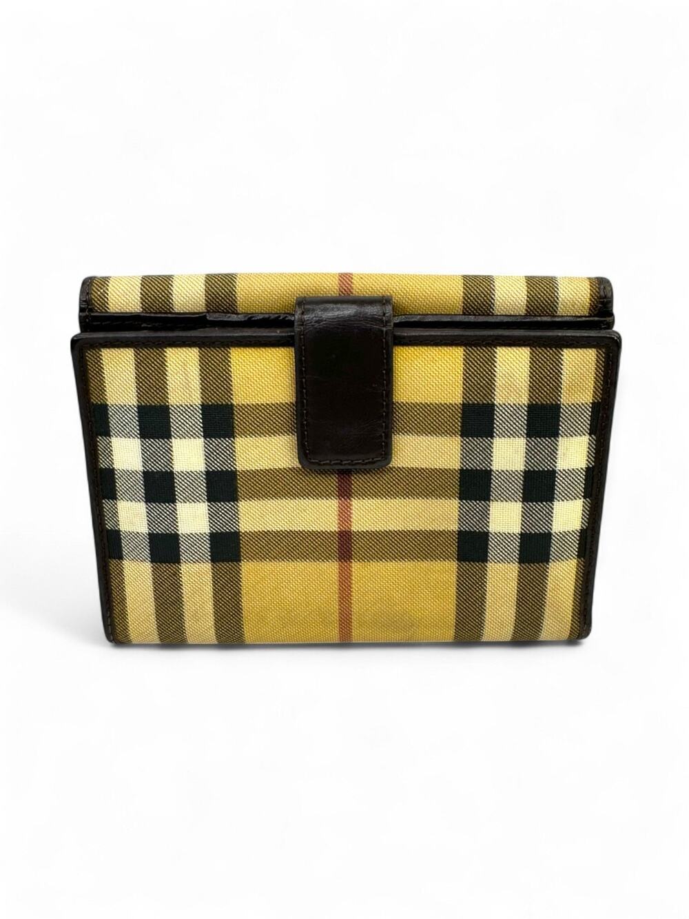 Vintage Burberry Nova Check House Check Canvas Leather Bifold Wallet - Picture 1 of 7